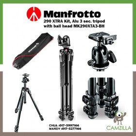 Manfrotto 290 XTRA Kit, Alu 3 sec. tripod with ball head MK290XTA3-BH